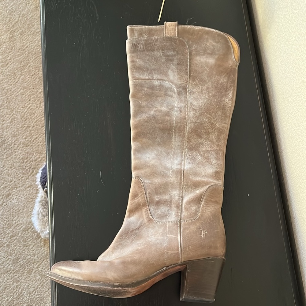 Frye Jacket Leather Knee High boots size 9.5 B